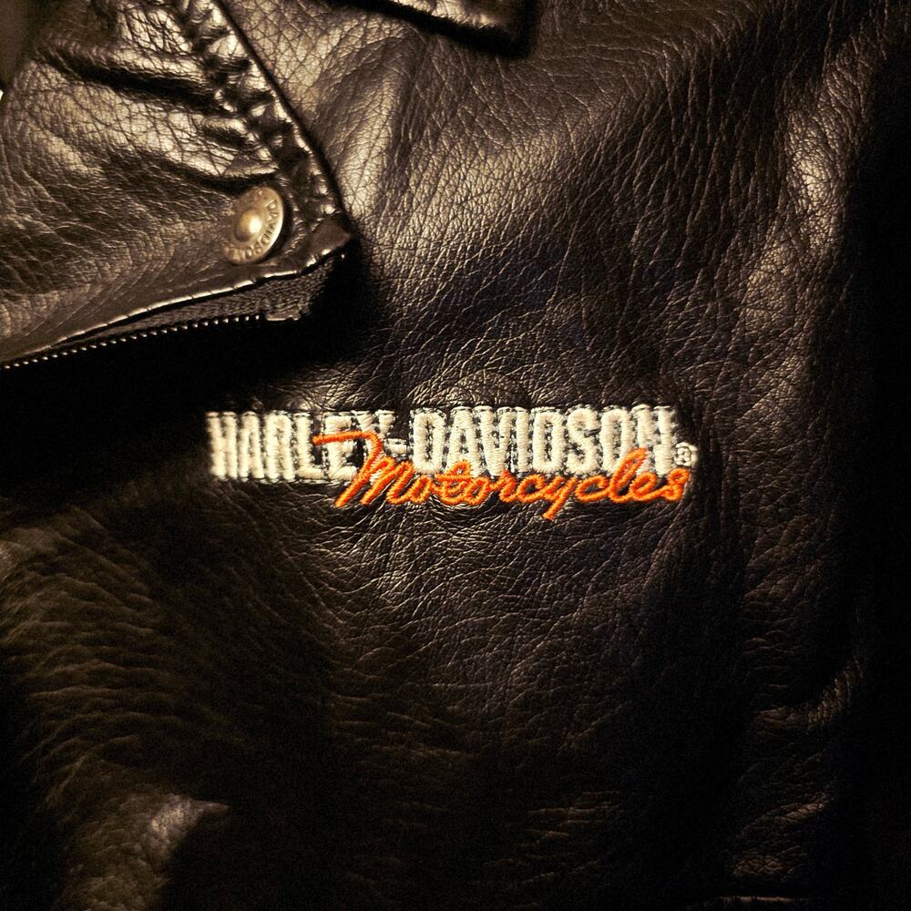 Harley Davidson boys upwing eagle biker moto jacket pleather size 6 - Picture 3 of 6
